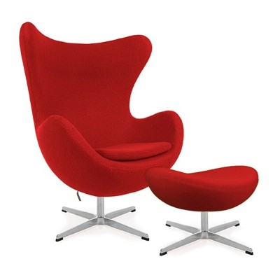 Replica Egg Chair con poggiapiedi del designer Arne Jacobsen