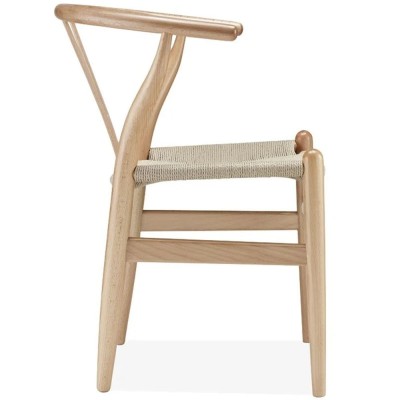 Replica of the high-end Wishbone CH24 Scandinavian chair in beech wood