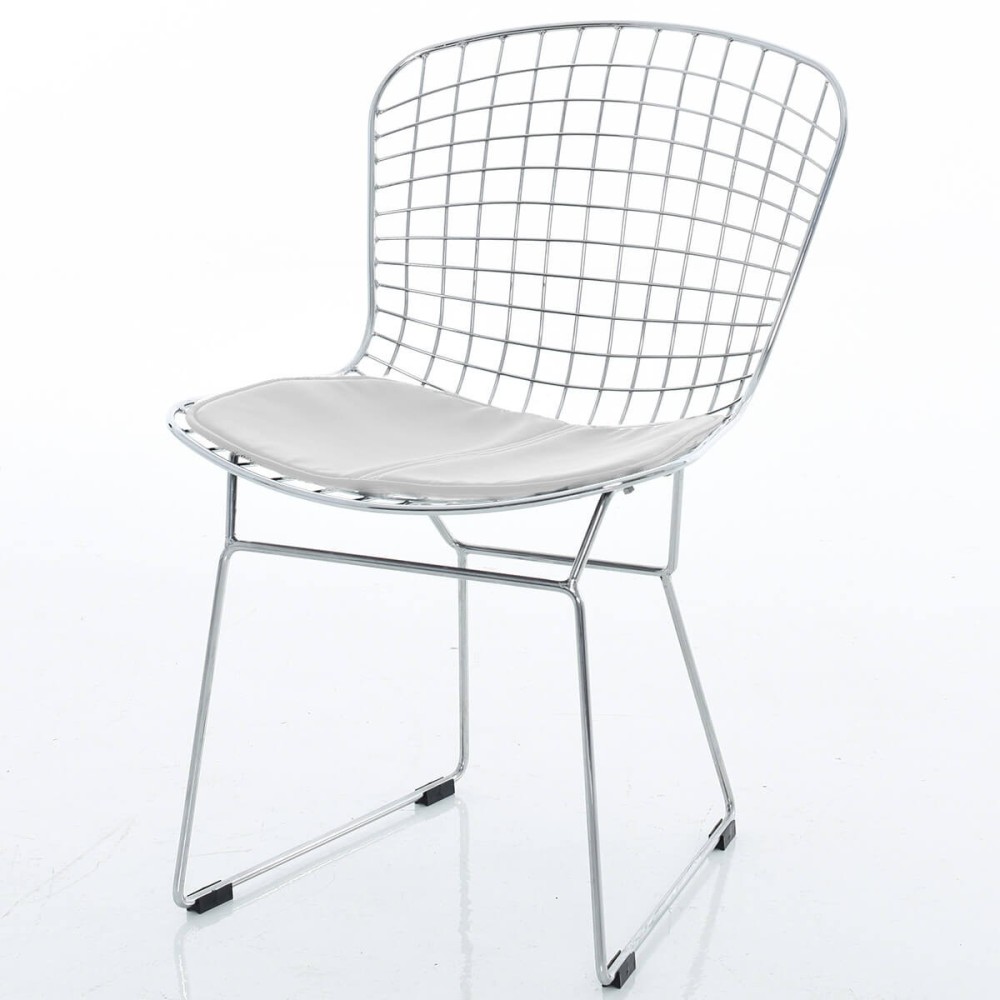 Chrome Bertoia chair replica by Harry Bertoia