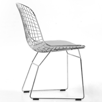 Chrome Bertoia chair replica by Harry Bertoia