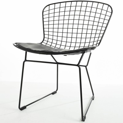 Réplique de la chaise Bertoia en acier noir par Harry Bertoia