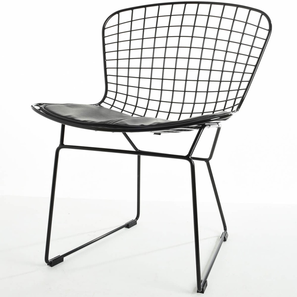 Kopia av Bertoia-stolen i svart stål av Harry Bertoia