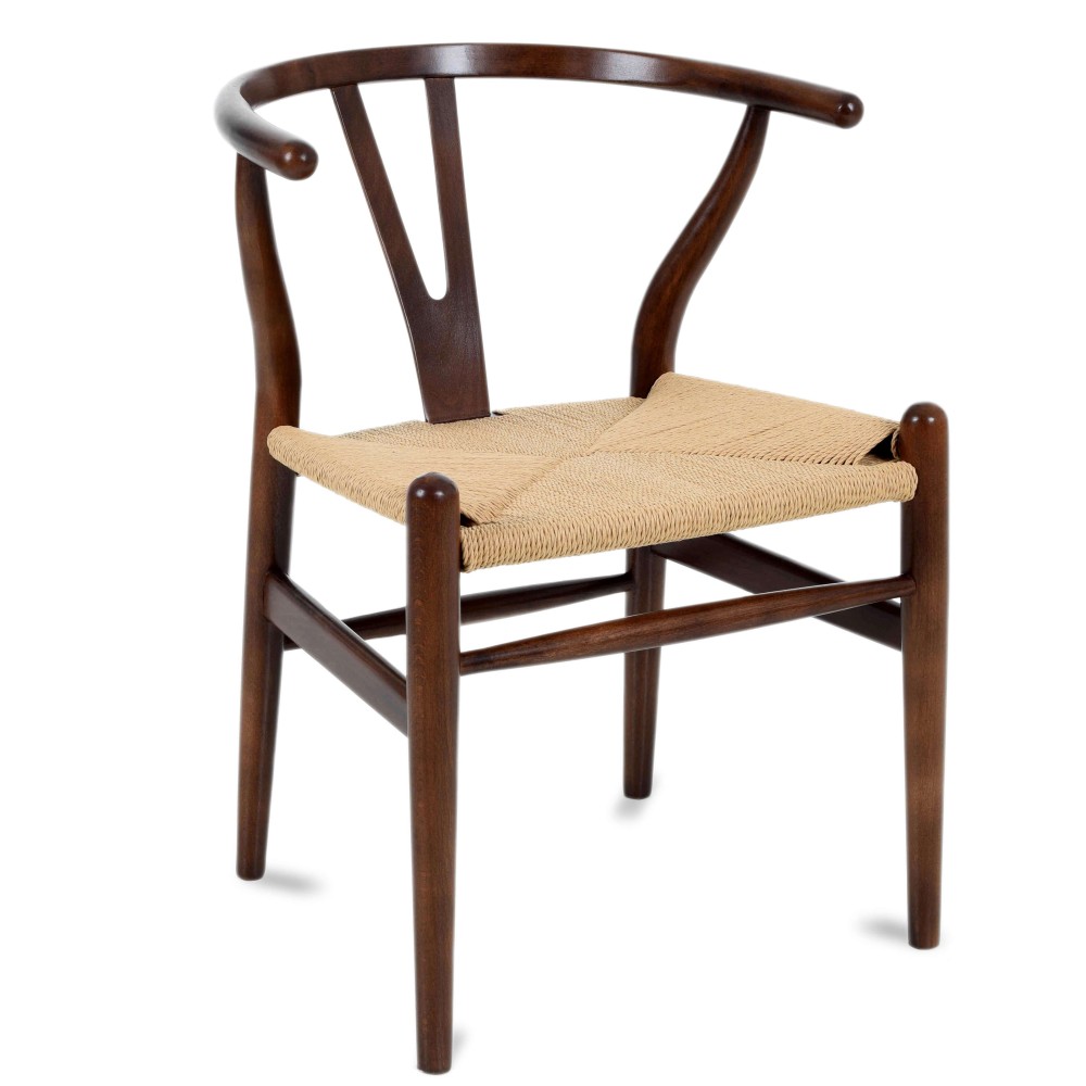 Wishbone CH24 stolskopa i mörkt valnötträ av designern Hans J. Wegner