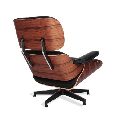 Réplica Butaca Eames Lounge Chair en Piel Anilina y Madera de Palissandro de Charles & Ray Eames.