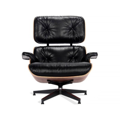 Replica Eames Lounge Chair Premium -versio aniliininahasta ja pähkinäpuusta