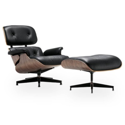 Réplique du Fauteuil Eames en Cuir Marron Cognac par Charles & Ray Eames