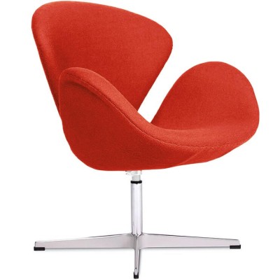 Replica della Swan Chair in cashmere di Arne Jacobsen