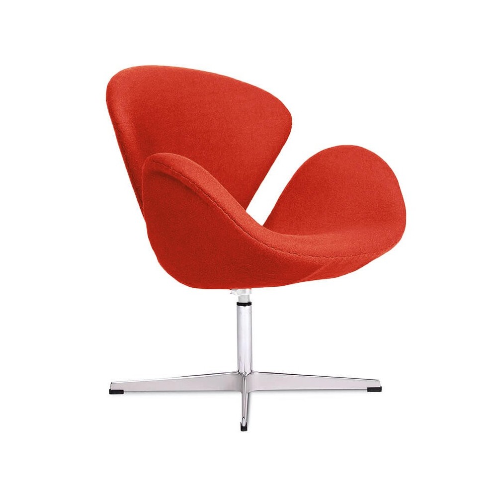 Replica della Swan Chair in cashmere di Arne Jacobsen