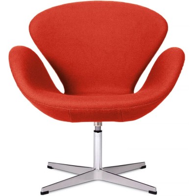 Replica della Swan Chair in cashmere di Arne Jacobsen