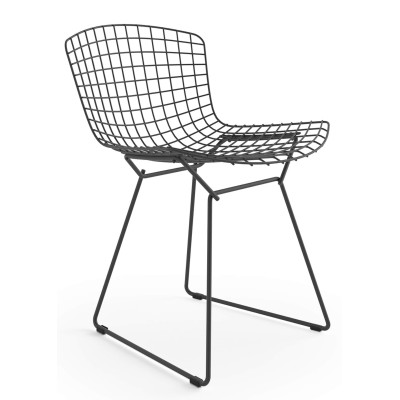 Replica Sedia Bertoia in metallo in acciaio nero in stile industriale del famoso designer Hans J. Wegner