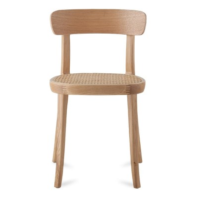 Tours chair in natural rattan and Nordic style ash wood.