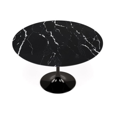 Tulppaanipöydän kopio 120cm Marquina-marmorista