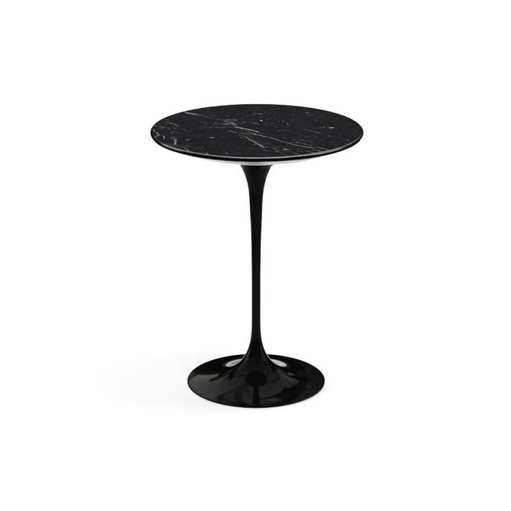 Tulip Side table replica in marquina marble