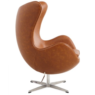 Replica Egg Chair em couro vintage envelhecido