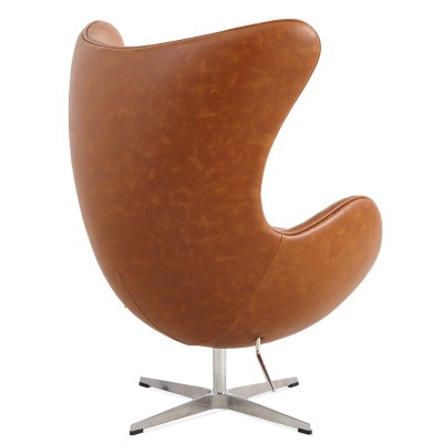 Replica Egg Chair em couro vintage envelhecido