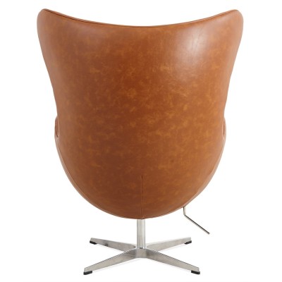 Replica Egg Chair em couro vintage envelhecido