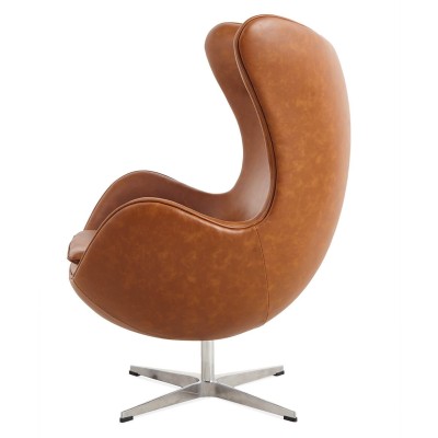 Chaise Egg Replica en similicuir vieilli