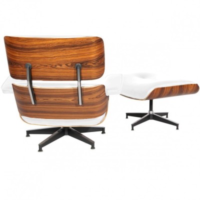 Replica della poltrona Eames lounge in similpelle di Charles & Ray