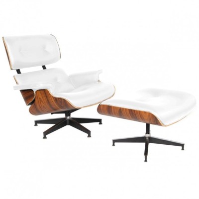 Replica della poltrona Eames lounge in similpelle di Charles & Ray