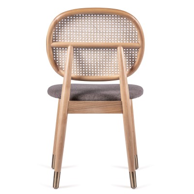 Marsh Chair in Natural Rattan and Cotton Cushion Vintage Style