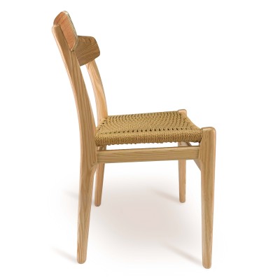 Chaise nordique CH23 réplique fait main en bois de frêne