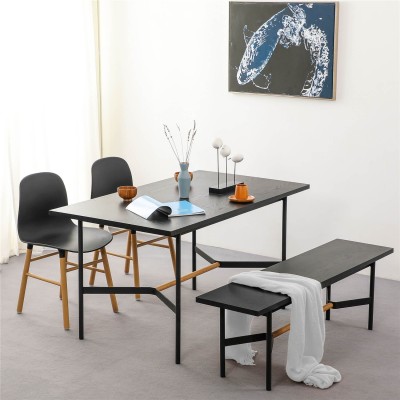 Mesa de Jantar Retangular Blackstorm 140x80cm em Madeira de Carvalho