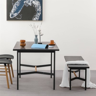 Table à Manger Rectangulaire Blackstorm 140x80cm en Bois de Chêne