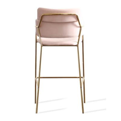 Tabouret haut rembourré avec pieds dorés