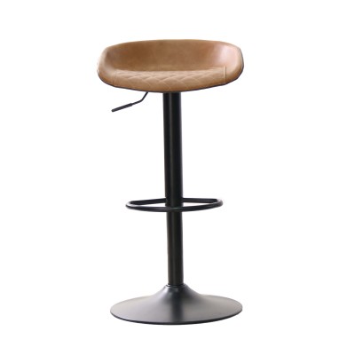 Lambert Adjustable Stool Upholstered in Faux Leather