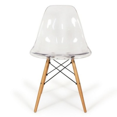 Sedia Eames Wood Trasparente