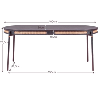 Glorius tavolo da pranzo 180 cm in rattan naturale