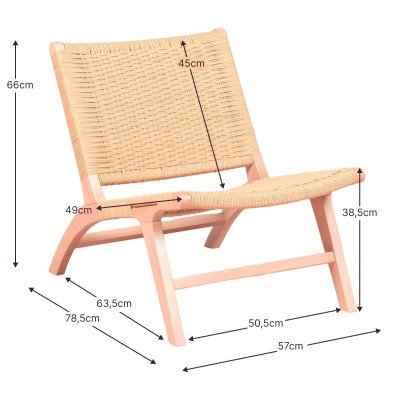 Fauteuil Nordic Forest en bois de hêtre et corde naturelle