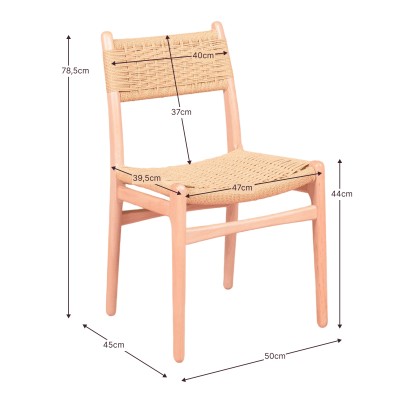 Liam Nordic chair in beech wood and natural rope