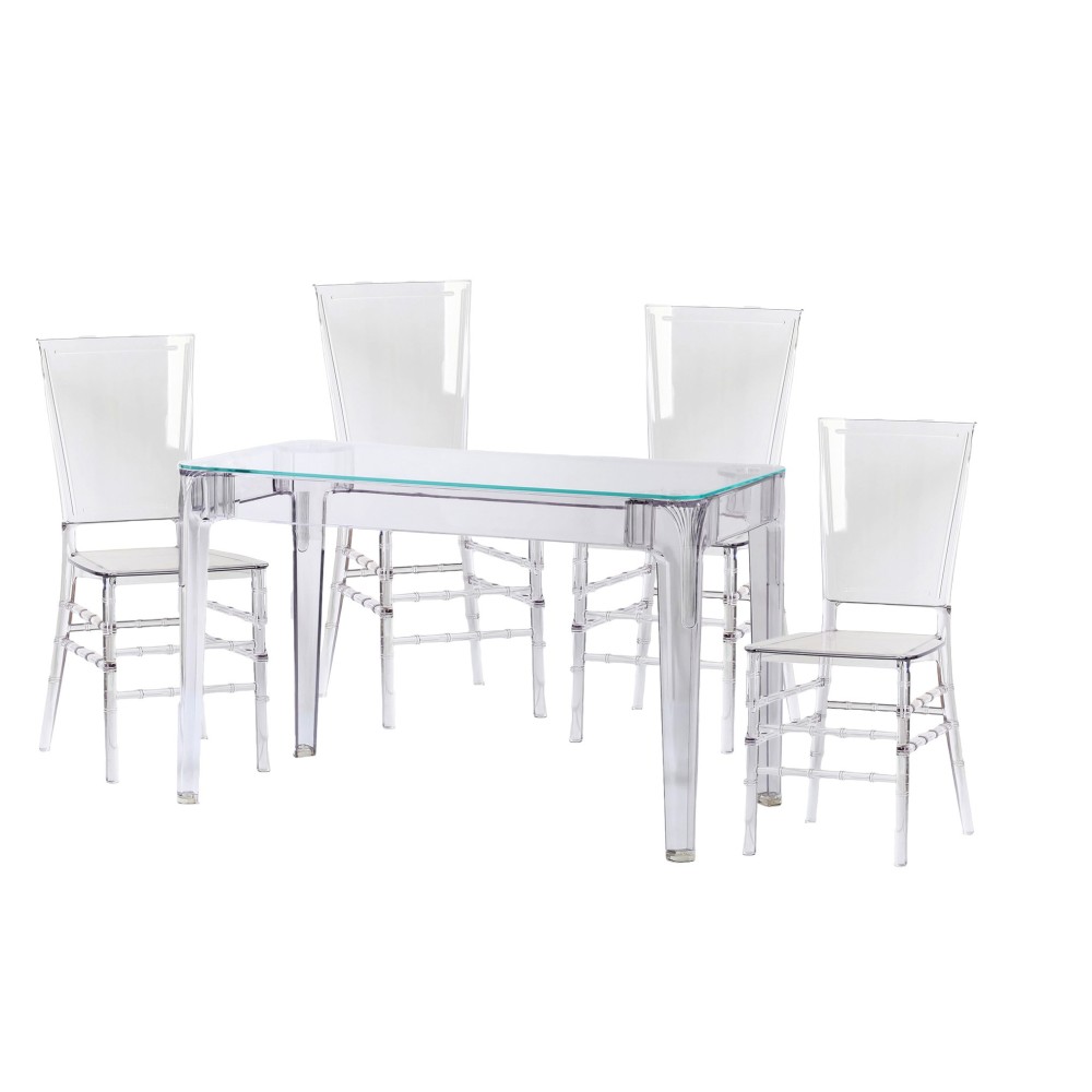 Pack Ghost Table 120cm And 4 Felipe Ghost Chairs