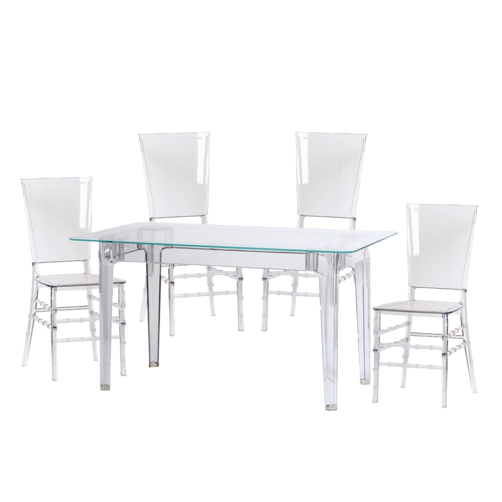 Pack Ghost Table 120cm And 4 Felipe Ghost Chairs