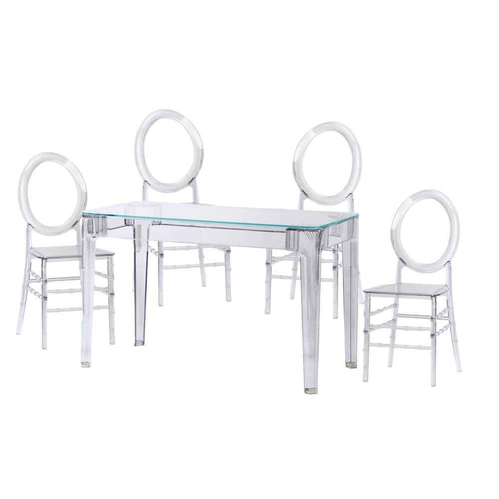 Pack Ghost Table 120cm And 4 Felipe Ghost Chairs