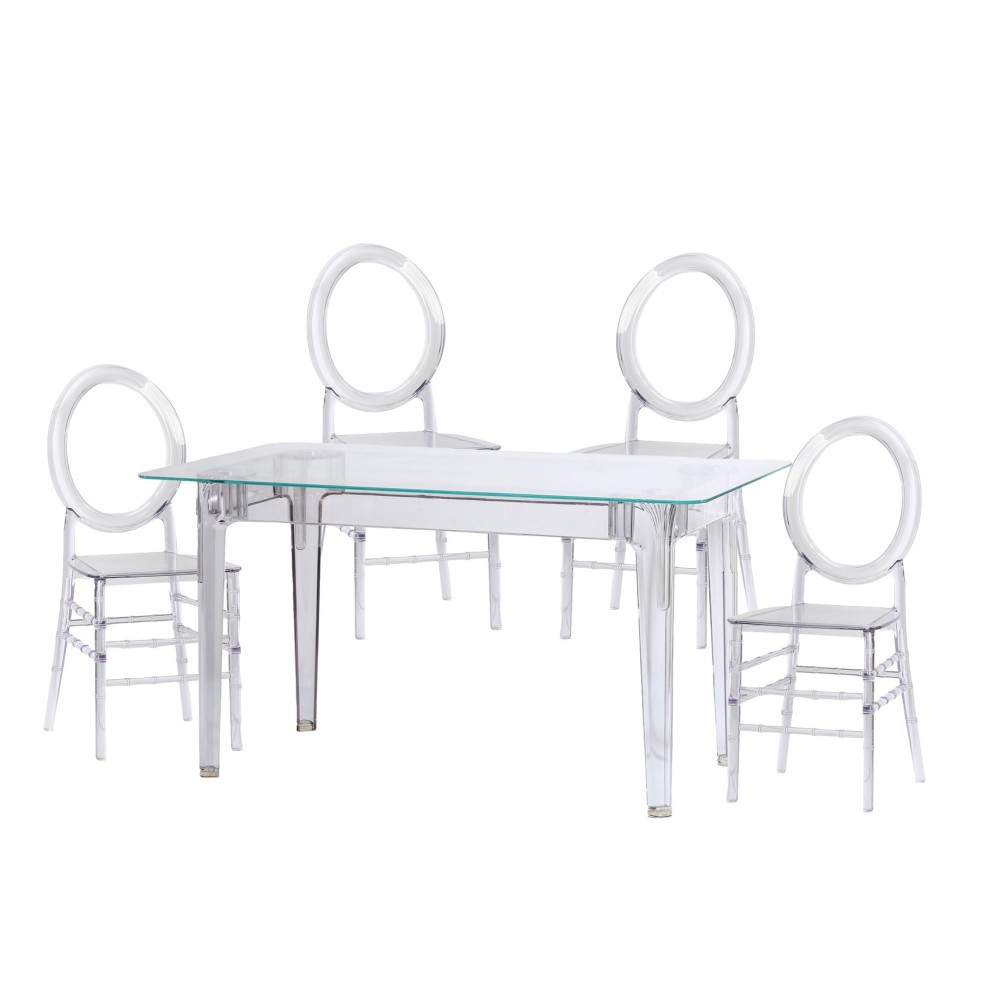 Pack Ghost Table 120cm And 4 Felipe Ghost Chairs