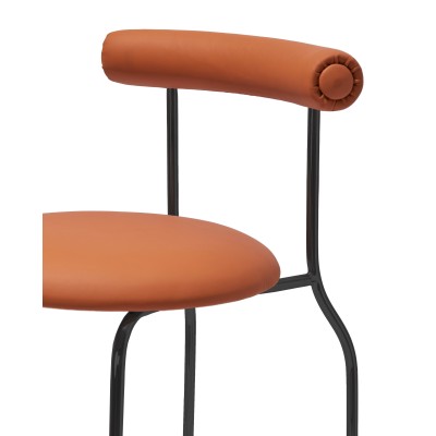 Tabouret industriel Elbow rembourré en simili cuir