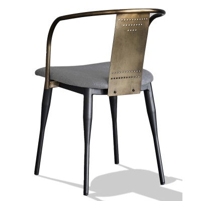 Bistro Armor industrial chair with leatherette cushion