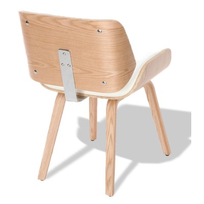 Chaise Nordic Plywood avec coussin en similicuir en bois d'érable