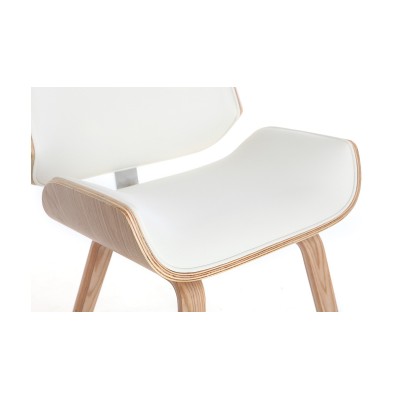 Silla Nordic Plywood con cojín de polipiel en madera arce