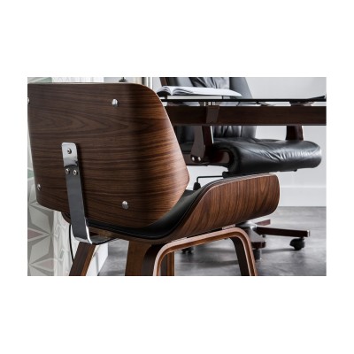 Nordic Plywood chair with leatherette cushion and walnut wood