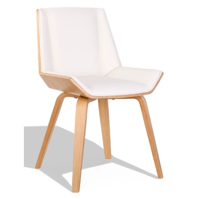 Nordic Plywood S chair with leatherette and maple wood cushion