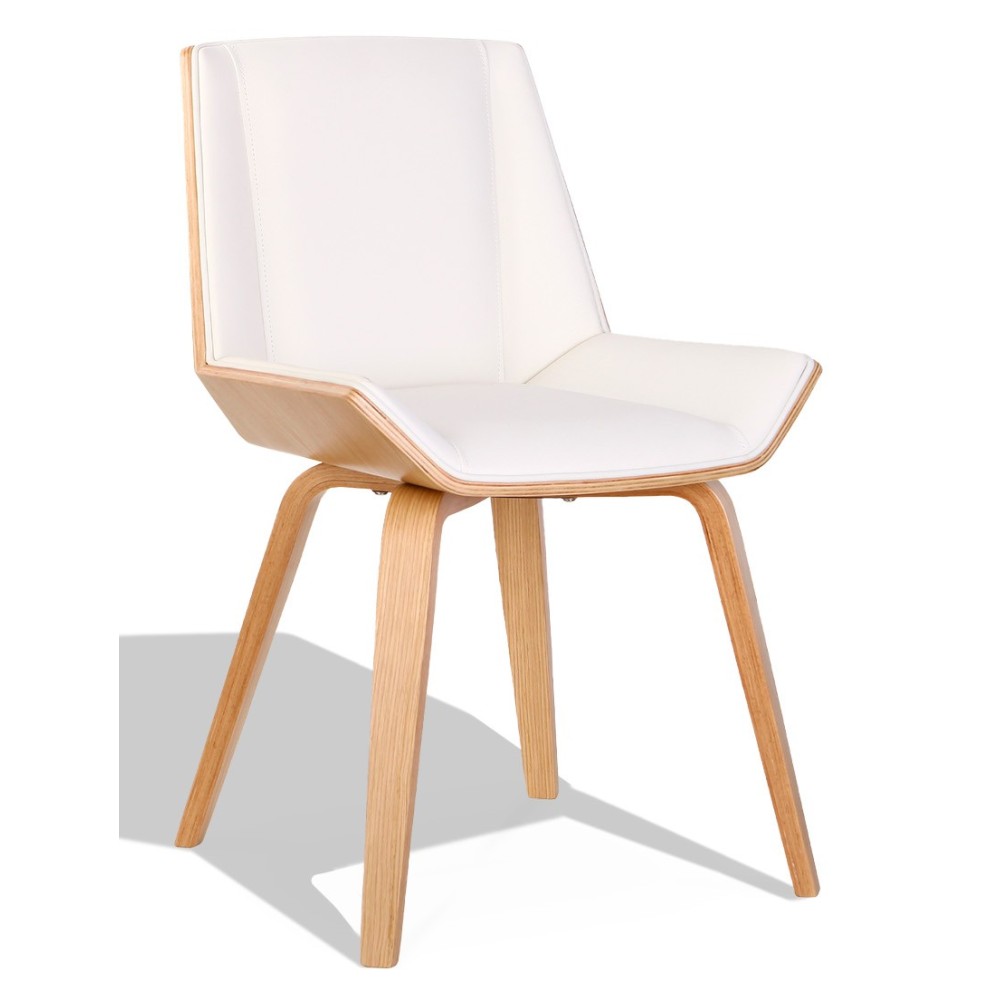 Silla Nordic Plywood S con cojín de polipiel y madera de arce