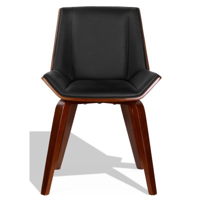 Nordic Plywood S chair with leatherette and walnut cushion