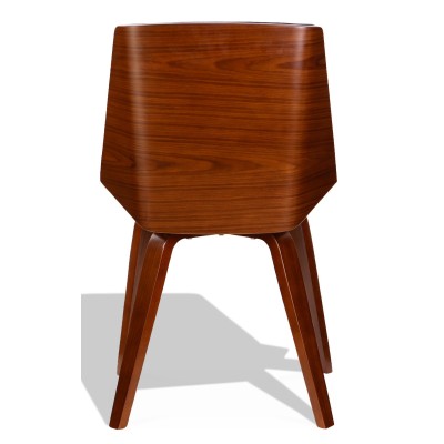 Nordic Plywood S chair with leatherette and walnut cushion