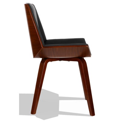 Nordic Plywood S chair with leatherette and walnut cushion