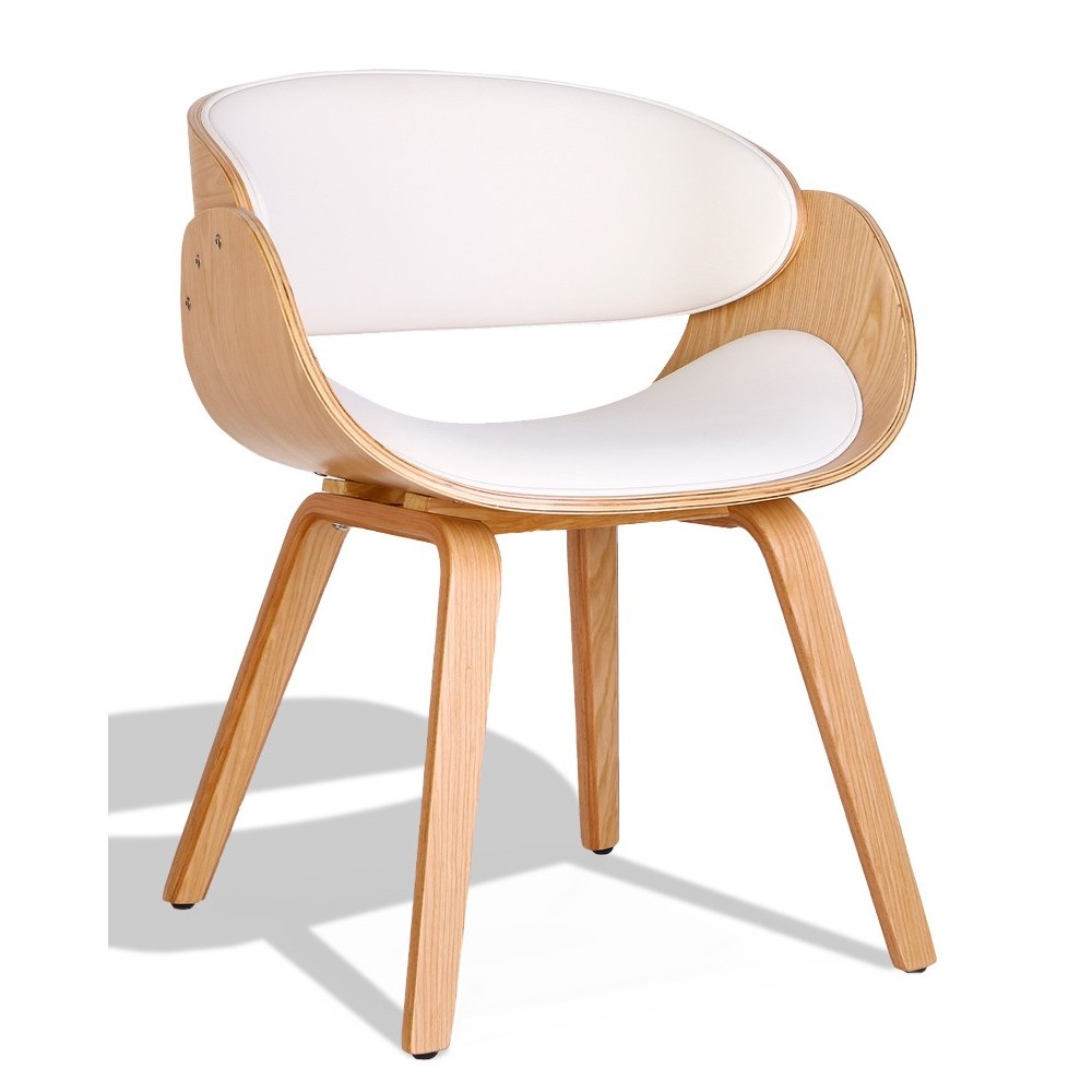 Nordic Burrow S chair with maple wood imitation leather cushion