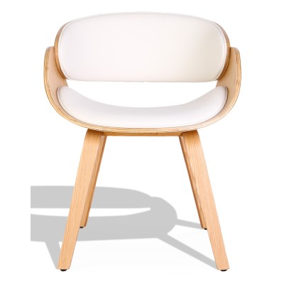 Nordic Burrow S chair with maple wood imitation leather cushion