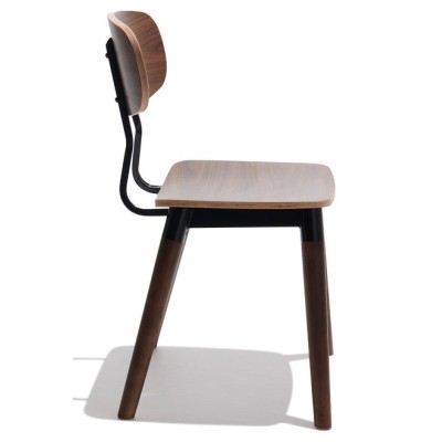 Copine industrial chair in walnut wood